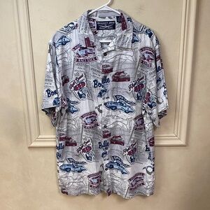 Newport Blue Men's GM High Speed Race Tropical Print Button-Down Shirt